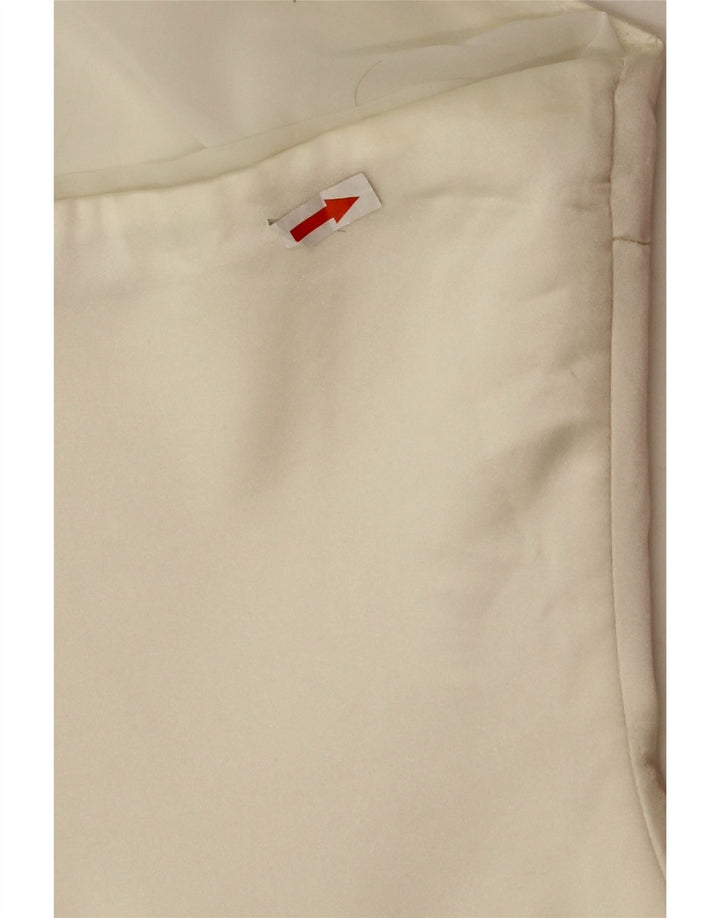 Zara Damen Crop Trägerloses Top UK 12 Mittelweißes Polyester