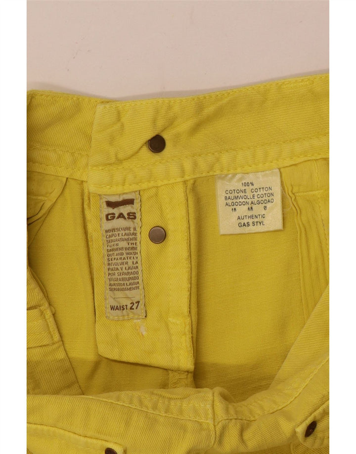 Gas Damen Capri-Jeans W27 L20 Gelbe Baumwolle