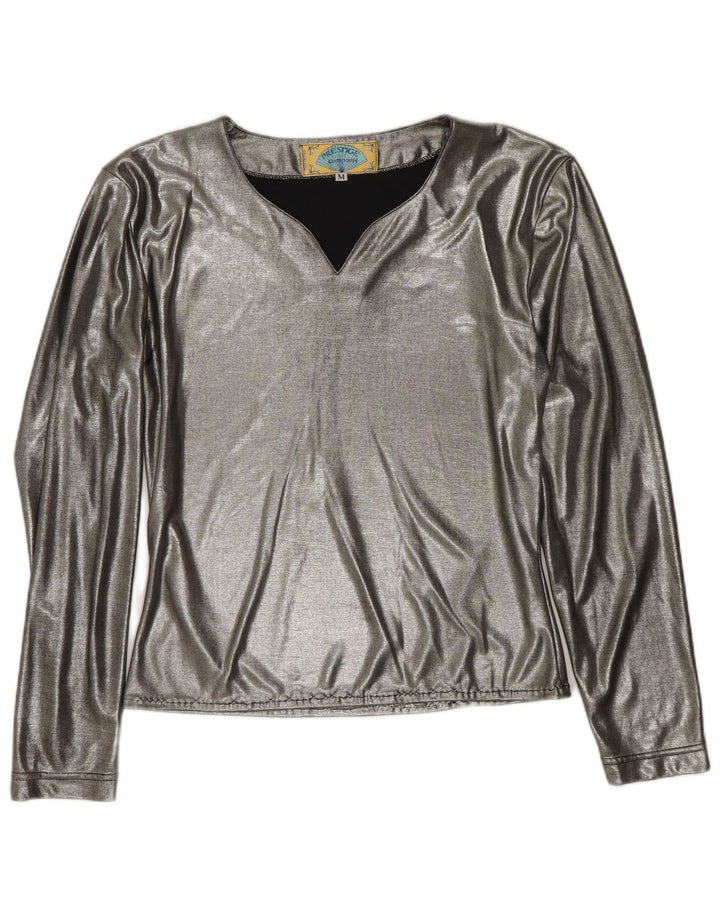 Prestige Langarm-Blusenoberteil für Damen UK 12 Mittelsilber Polyester