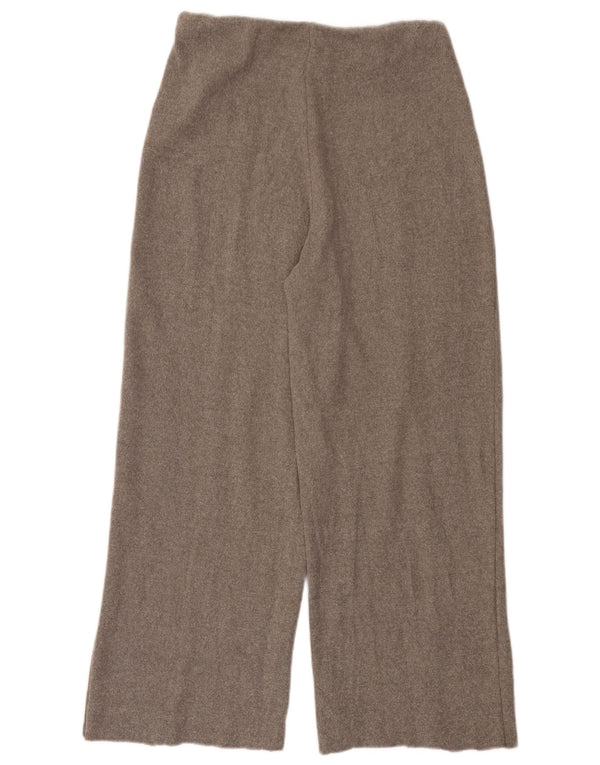 Zara Damen-Hose mit hoher Taille und weitem Bein, UK 14, Mittelgrau, Polyester