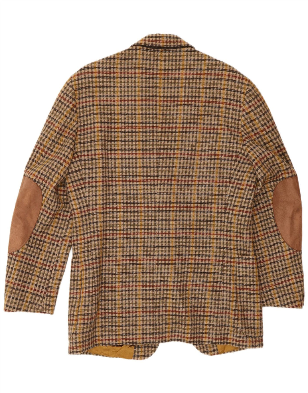 Henry Cottons Herren-Blazer mit 2 Knöpfen, IT 48, Mittelbraun mit Hahnentrittmuster