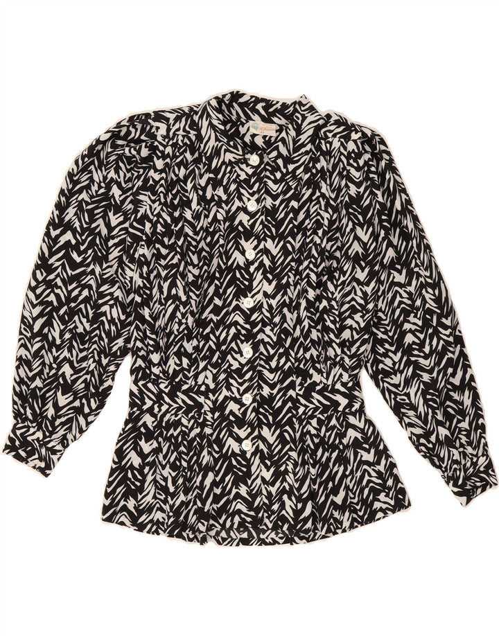 YOUR SIXTH SENSE Womens Abstract Pattern Shirt Blouse EU 42 Large Black Vintage Your Sixth Sense and Second-Hand Your Sixth Sense from Messina Hembry 