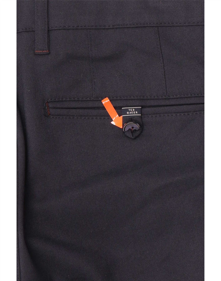 Gerade Anzughose für Herren von Ted Baker, W32, L30, marineblaues Polyester