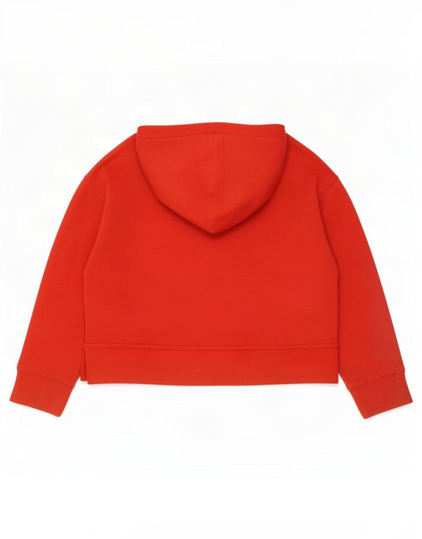 Zara Damen Crop Hoodie Pullover UK 14 Mittelrote Baumwolle
