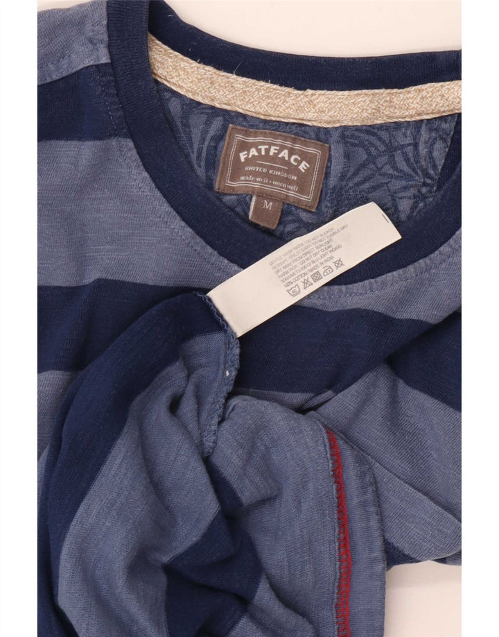 Fat Face Herren T-Shirt Top Mittelblau gestreift