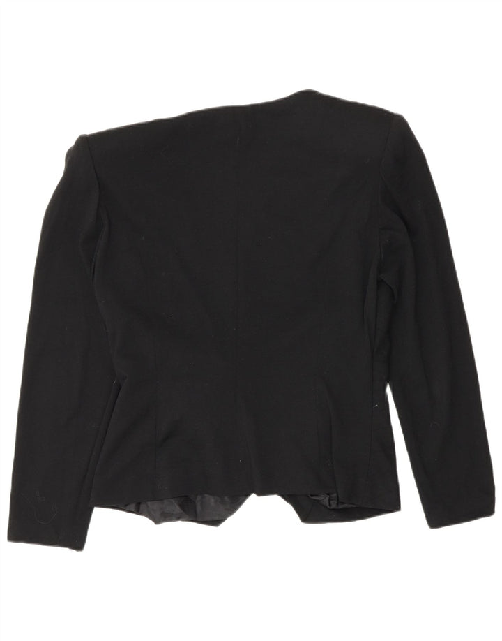 Luisa Spagnoli Damen Strickjacke Top IT 46 Große schwarze Wolle