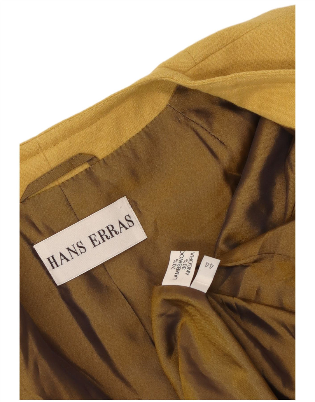 Vintage Damen 1 Knopf Blazer Jacke IT 44 Mittelgelbe Lammwolle