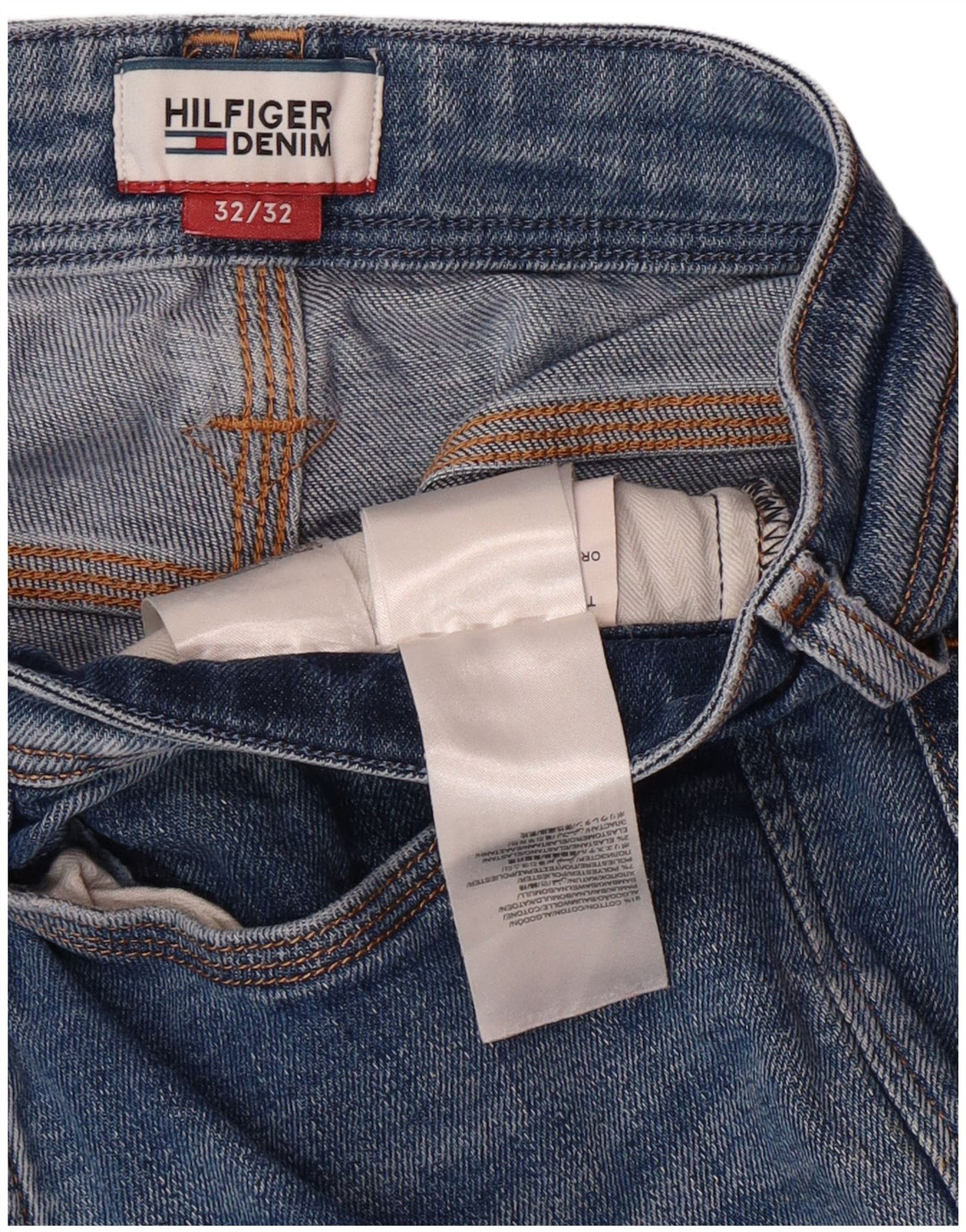 TOMMY HILFIGER Herren Bootcut Jeans W32 L32 Blaue Baumwolle