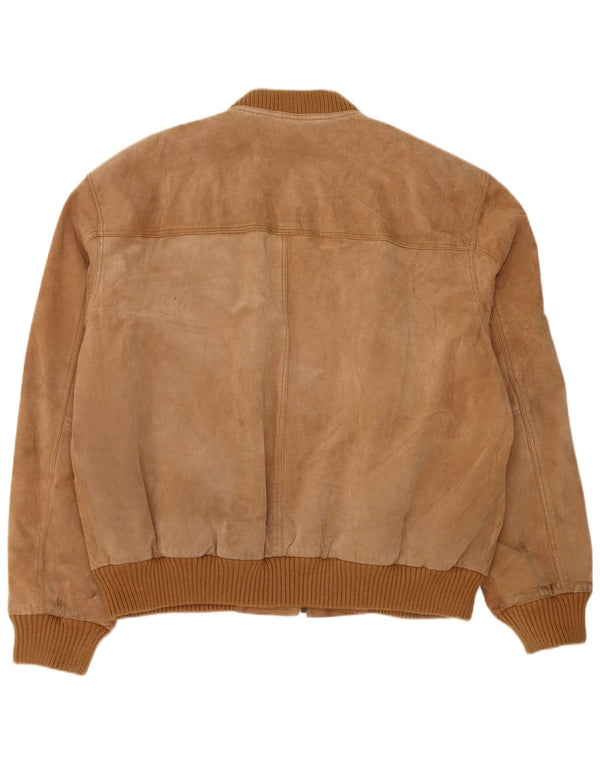 Vintage Herren Wildlederjacke UK 42 2XL Beige Leder