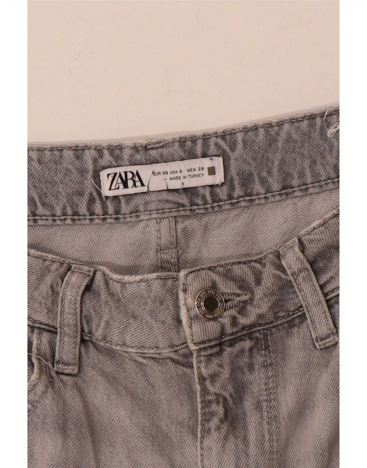 Zara Damen Straight Jeans EU 38 Small W28 L29 Grau