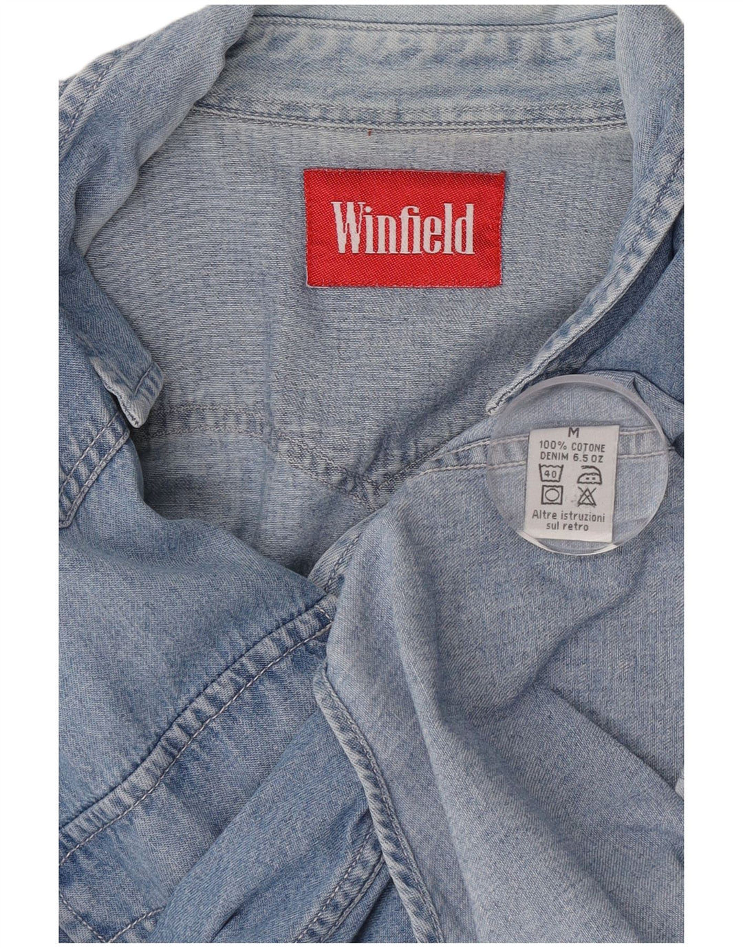 Vintage Herren Jeanshemd mittelblaue Baumwolle