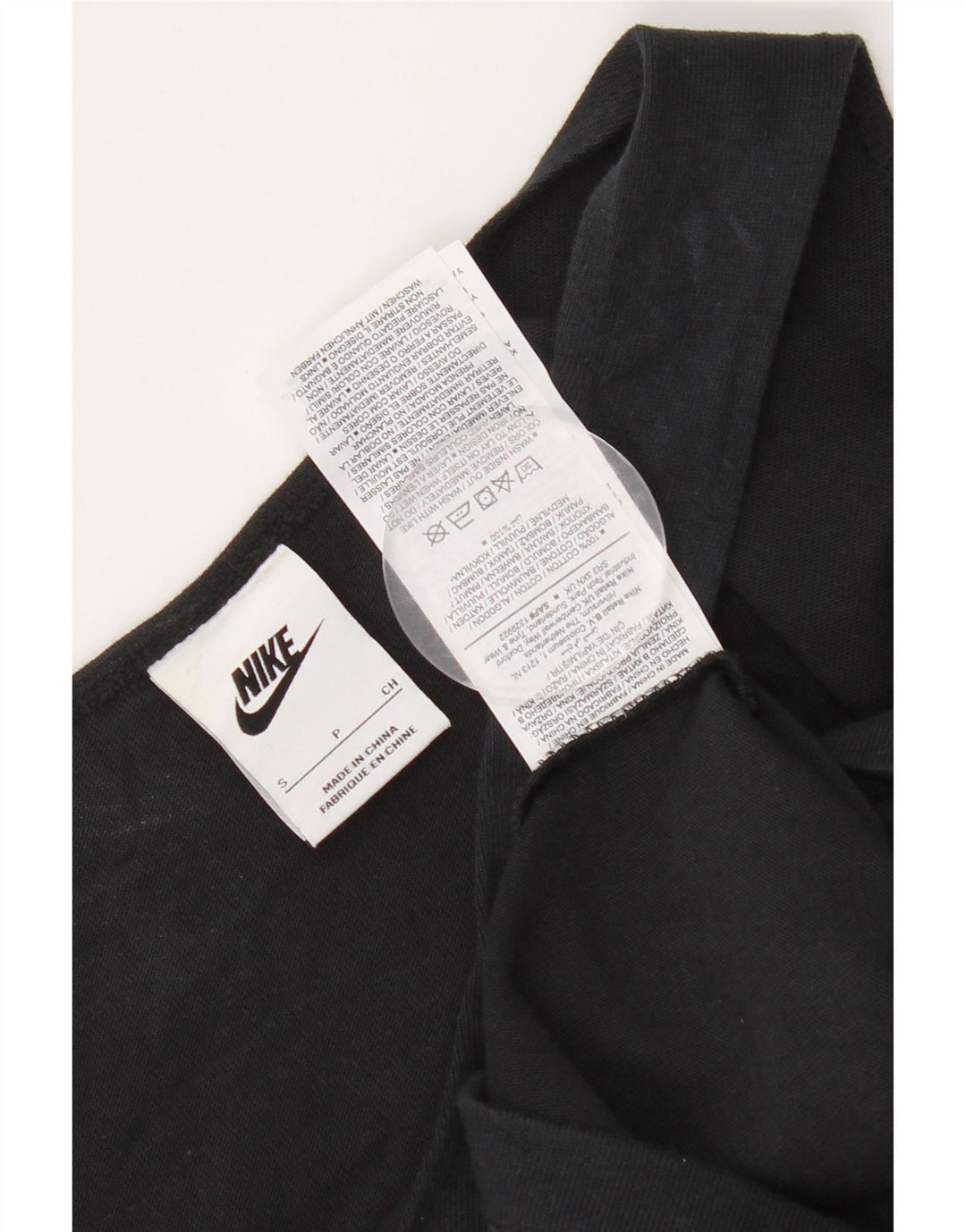 Nike Womens Crop Oversized Vest Top UK 10 Small Schwarze Baumwolle