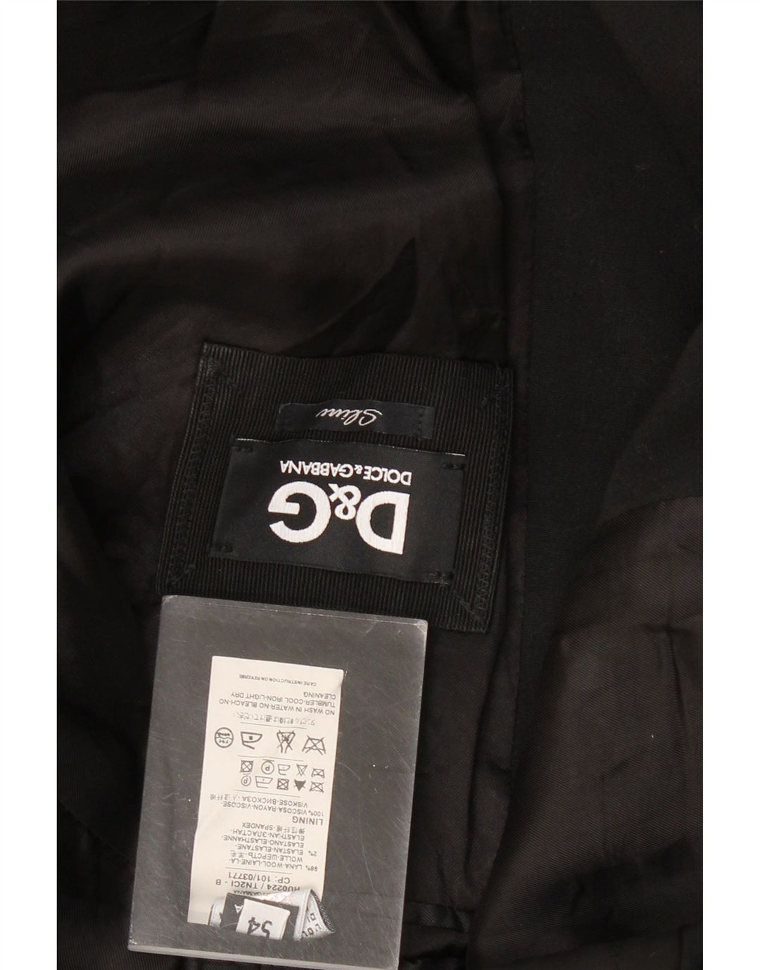 Dolce & Gabbana Herren Slim 2-Knopf-Blazerjacke IT 54 2XL Schwarze Wolle