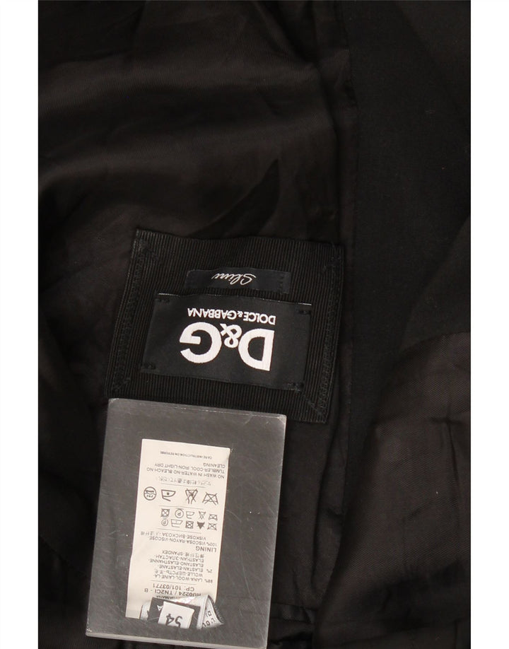 Dolce & Gabbana Herren Slim 2-Knopf-Blazerjacke IT 54 2XL Schwarze Wolle