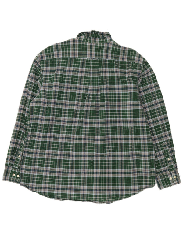 IZOD Mens Shirt XL Green Check Cotton