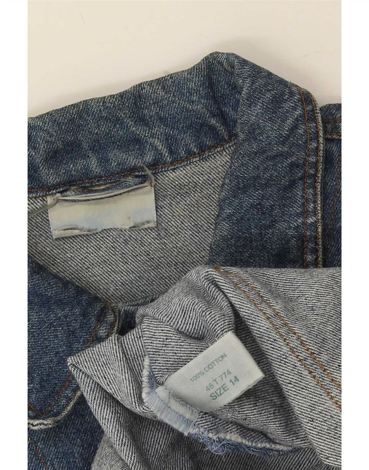 Vintage Damen Jeansjacke UK 14 Große blaue Baumwolle