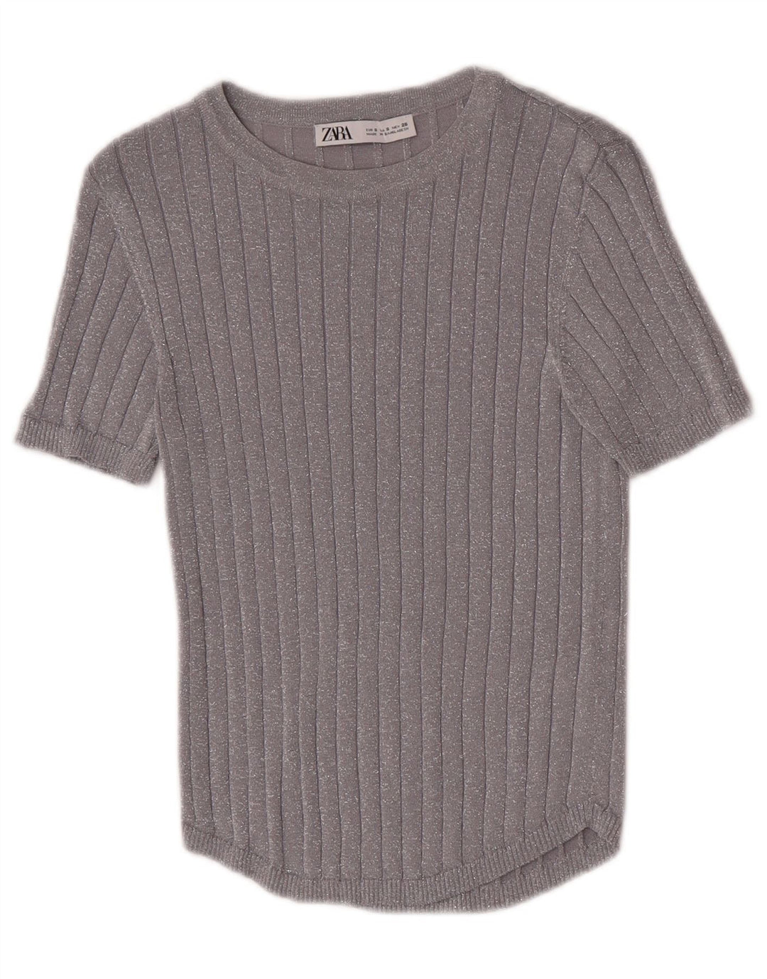 Zara Damen-Blusenoberteil, UK-Größe 8, klein, silberfarben meliert