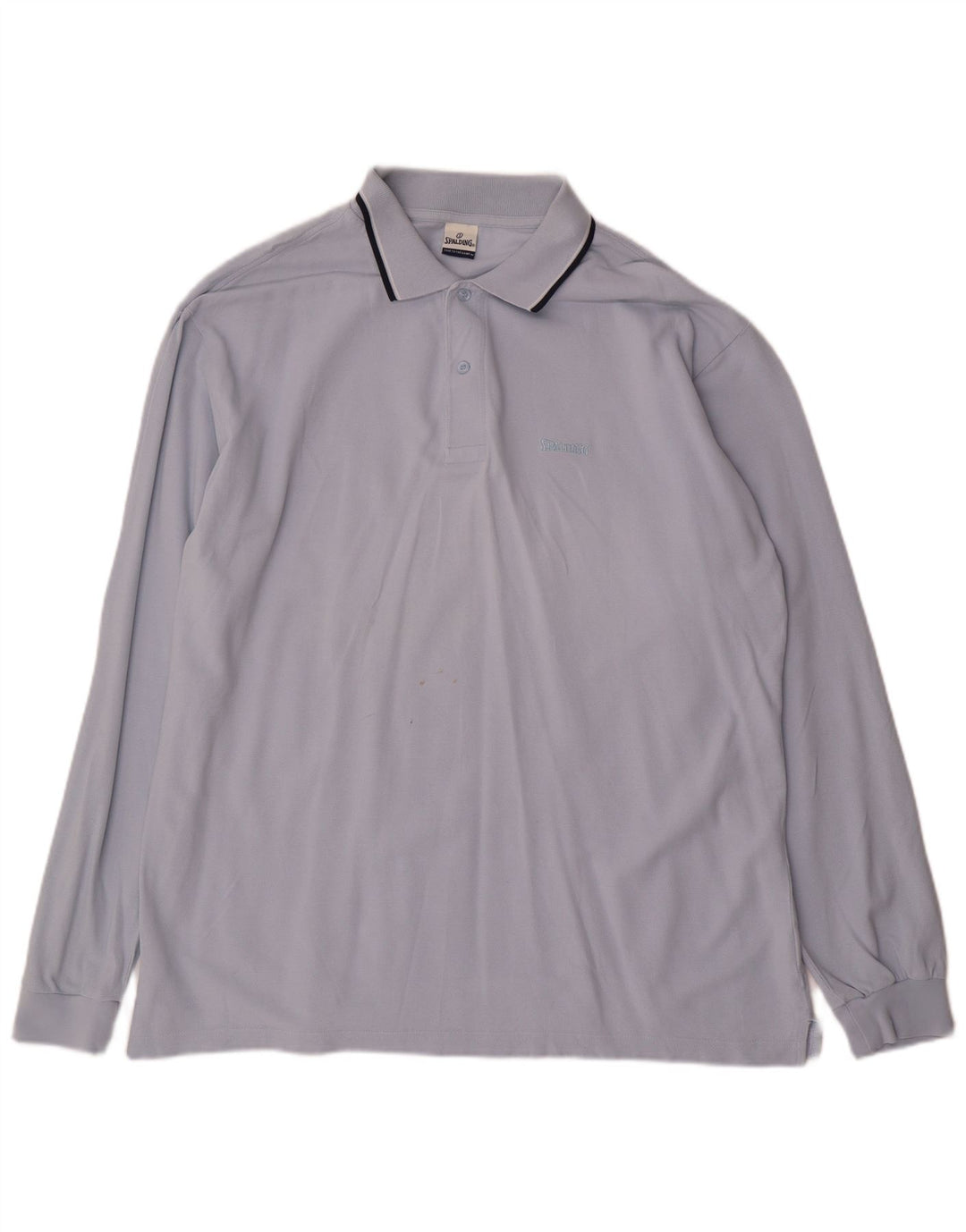 Spalding Herren Langarm-Poloshirt XL, blaue Baumwolle