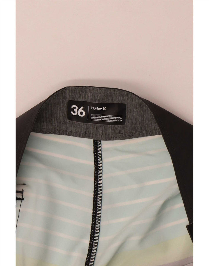 Hurley Herren Phantom Badeshorts, groß, Schwarz, Farbblock