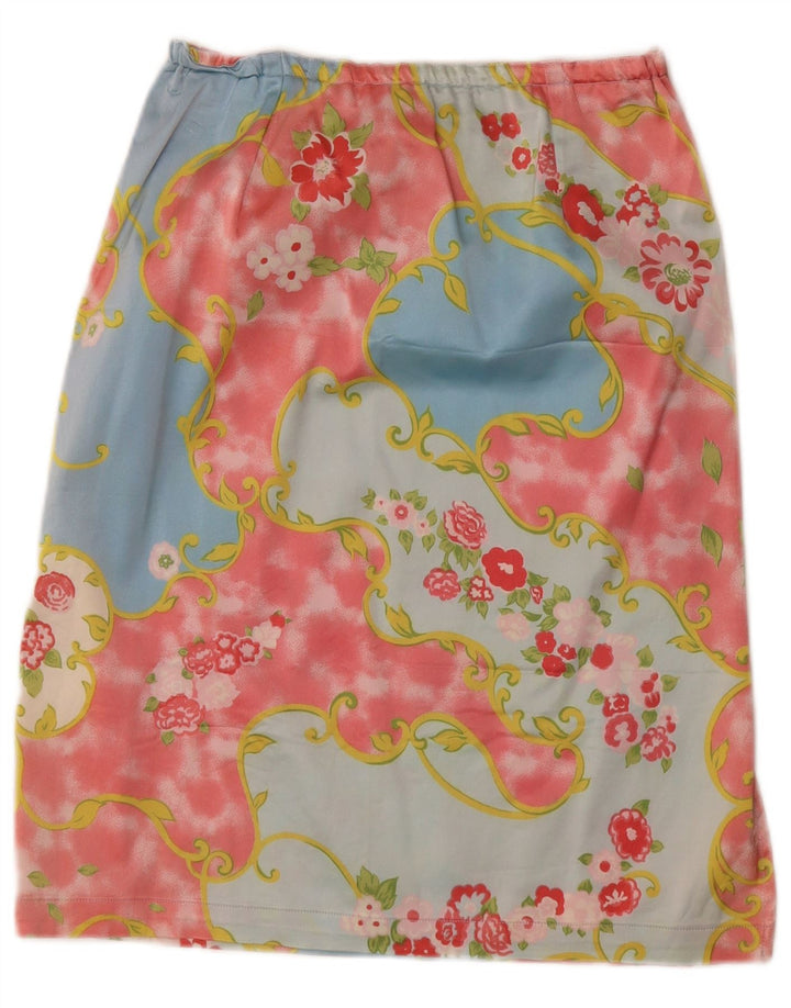 Vintage Damen gerader Rock W26 klein bunt geblümt