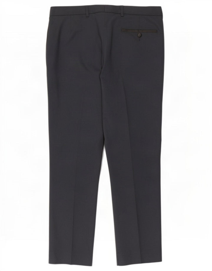 Marks & Spencer Herren Slim Fit Freizeithose W34 L29 Marineblau Polyester