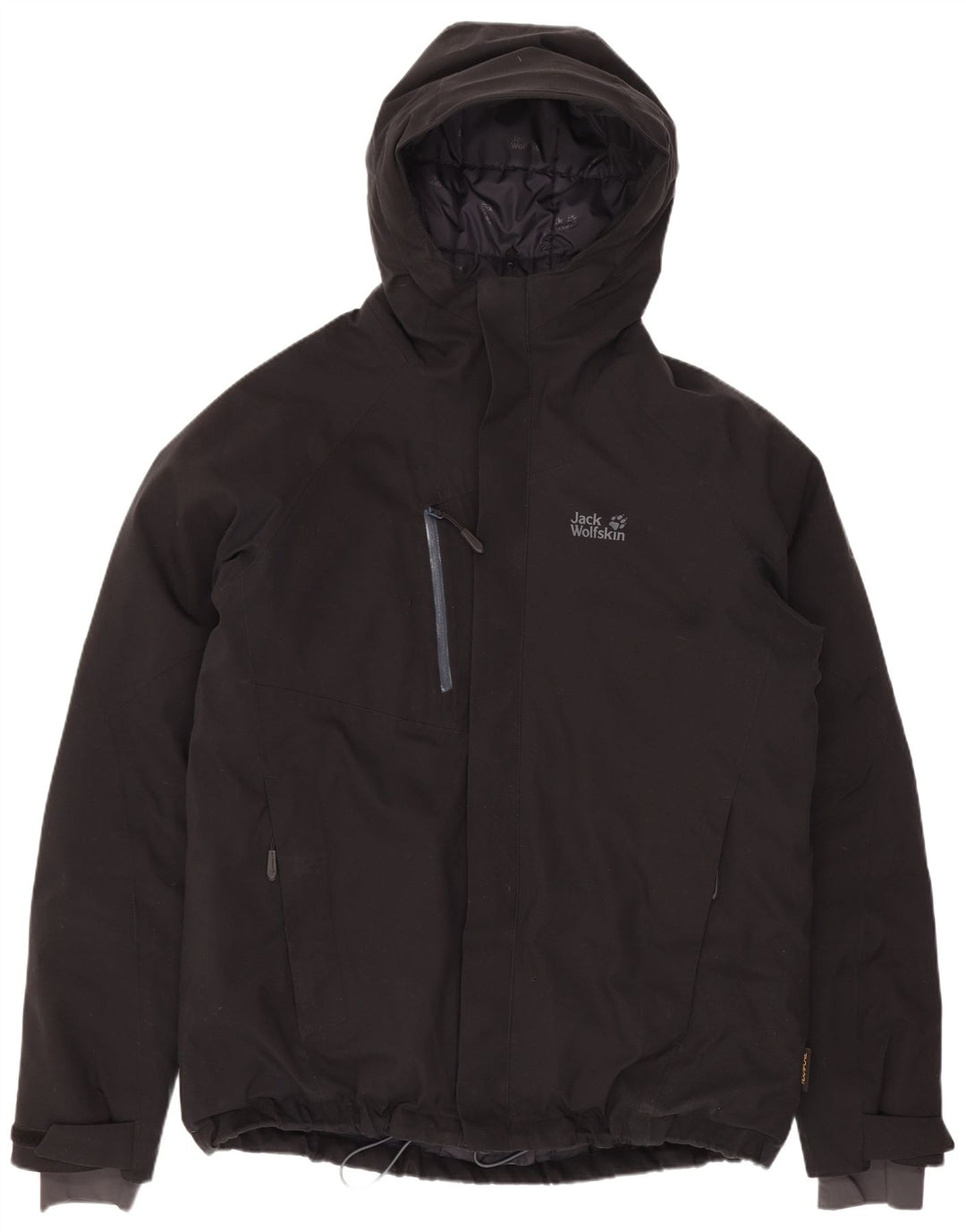 Jack Wolfskin Herren-Jacke mit Kapuze, gepolstert, UK 40, Größe L, Schwarz, Polyester