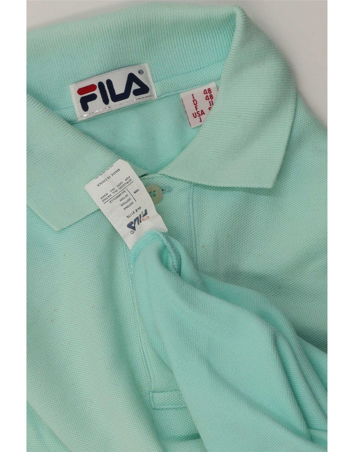 Fila Herren Langarm-Poloshirt IT 48 Medium Türkis Baumwolle