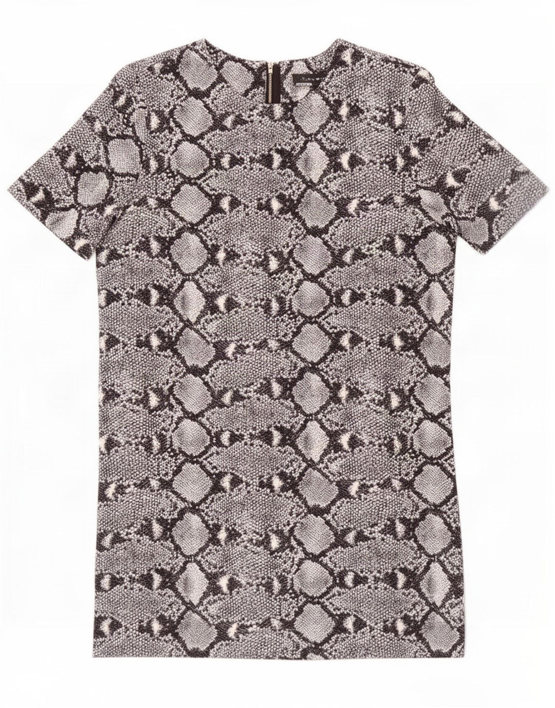 Zara Damen Etuikleid UK 10 Small Grau Animal Print
