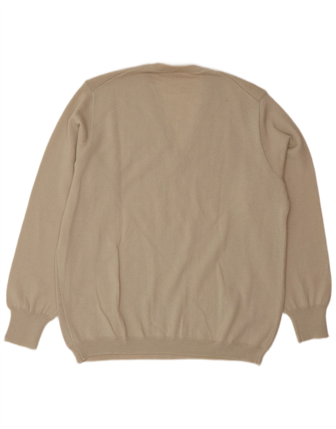 VINTAGE Herren-Pullover mit V-Ausschnitt, große beige Wolle
