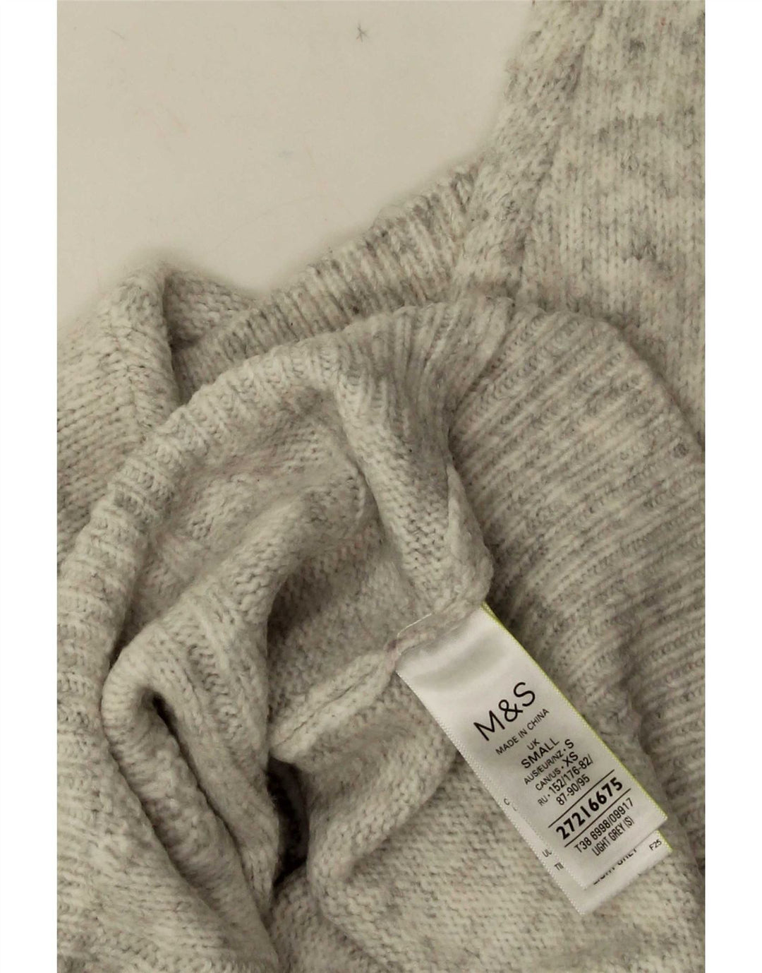 Marks & Spencer Herren-Pullover mit Rollkragen, klein, Acryl, grau gefleckt