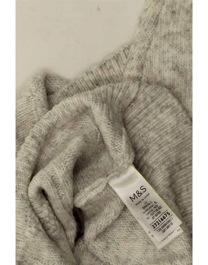 Marks & Spencer Herren-Pullover mit Rollkragen, klein, Acryl, grau gefleckt