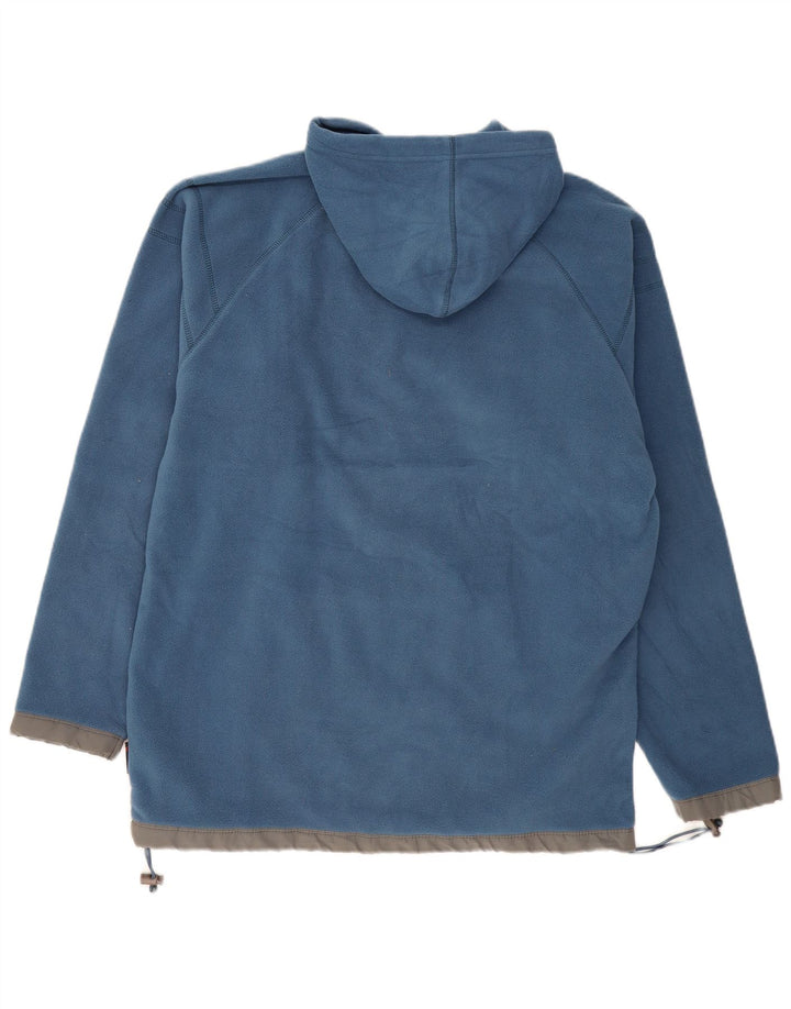 VINTAGE Herren-Fleece-Grafik-Hoodie-Pullover, großes blaues Polyester