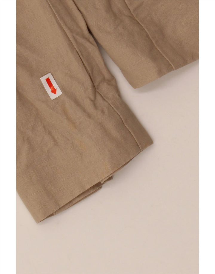 Armani Damen 1-Knopf-Blazerjacke UK 10 Small Beige Baumwolle