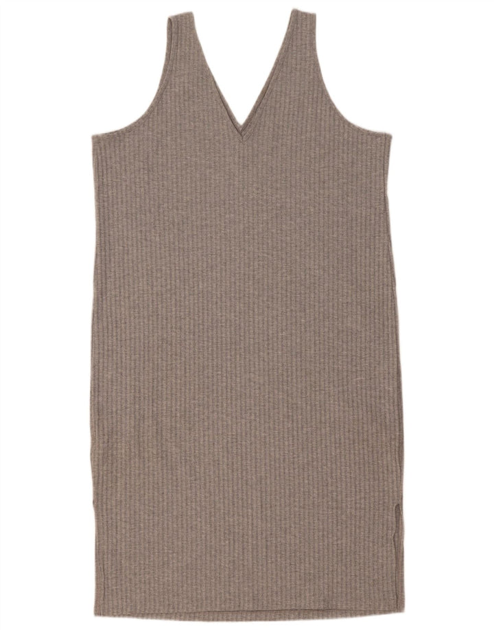 Marks & Spencer Damen ärmelloses Etuikleid UK 16 Large Grau Polyester