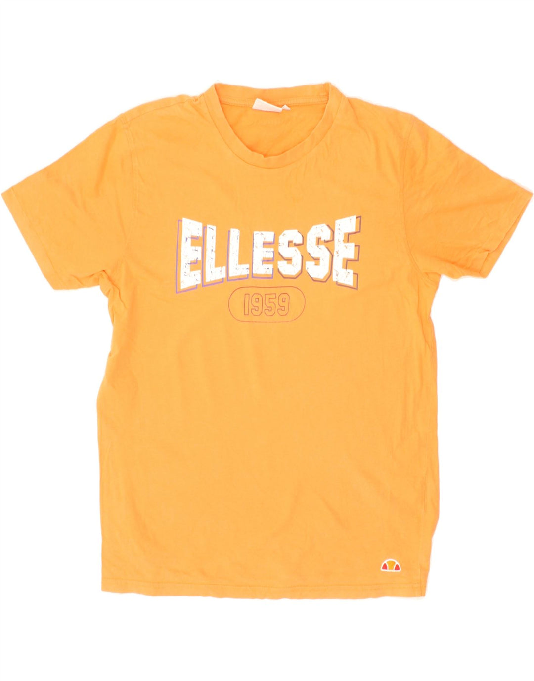 ELLESSE Womens Graphic T-Shirt Top UK 12 Medium Orange Cotton Vintage Ellesse and Second-Hand Ellesse from Messina Hembry 
