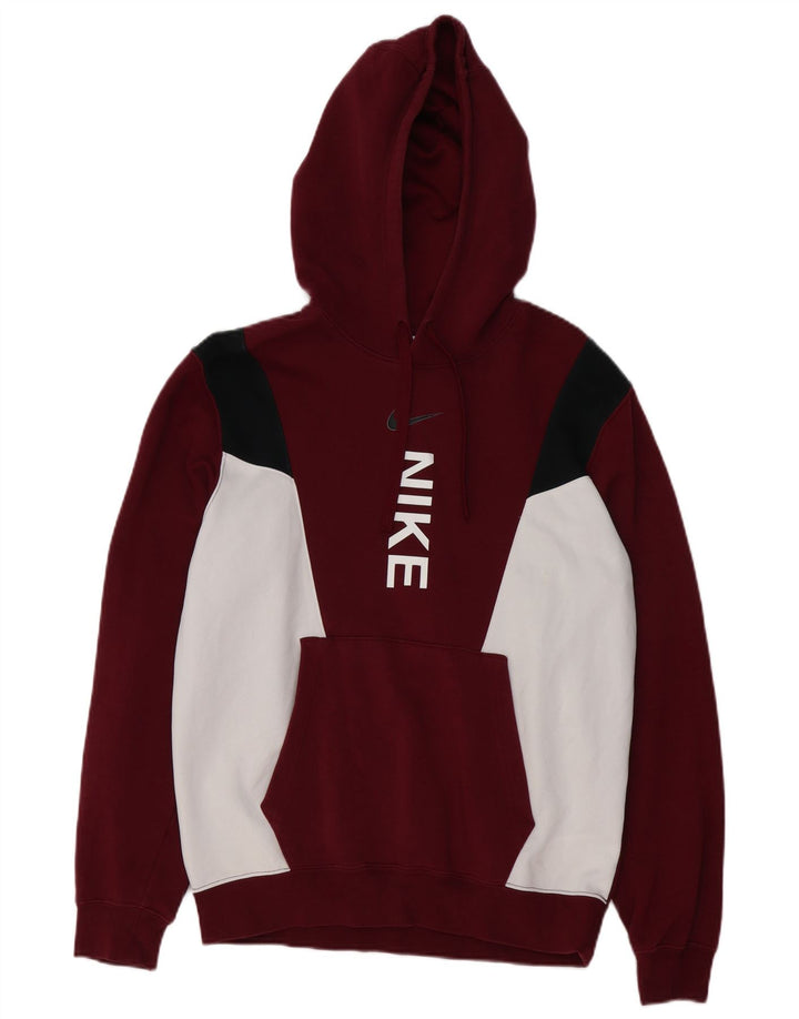 NIKE Herren-Kapuzenpullover mit Grafik, Größe S, Kastanienbraun, Colourblock-Baumwolle