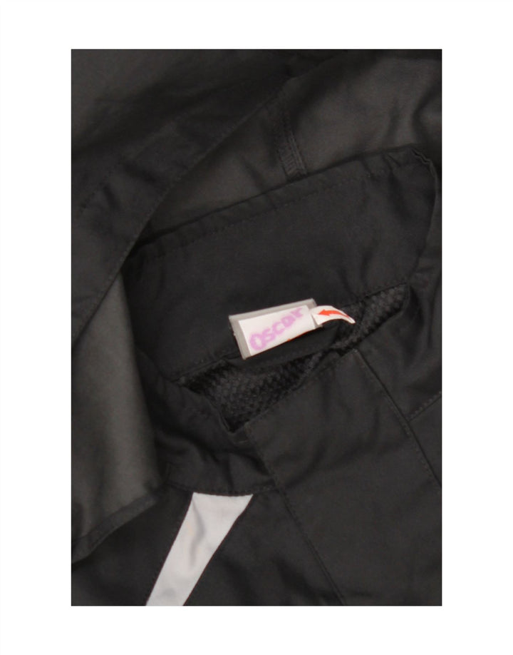 NIKE Jungen-Regenjacke mit Kapuze, 12–13 Jahre, groß, schwarzes Farbblock-Polyester