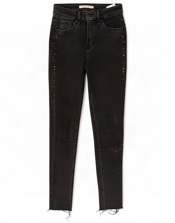 Levi's Damen 721 High Rise Skinny Jeans W25 L28 Schwarze Baumwolle