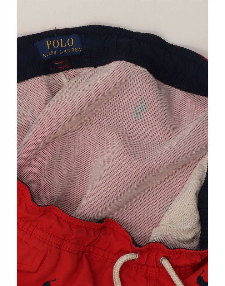 Polo Ralph Lauren Herren-Badeshorts mit Grafik, Größe S, Rot, Polyester