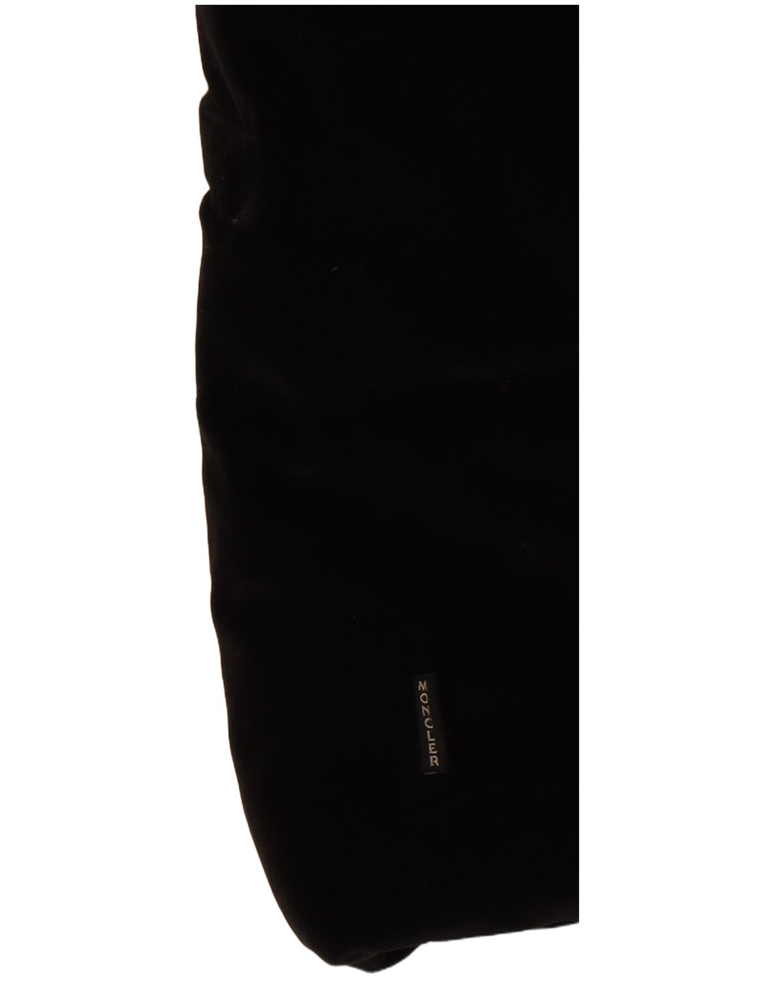 Moncler Damen übergroße, gepolsterte Samtjacke, Größe 0 XS, schwarze Baumwolle