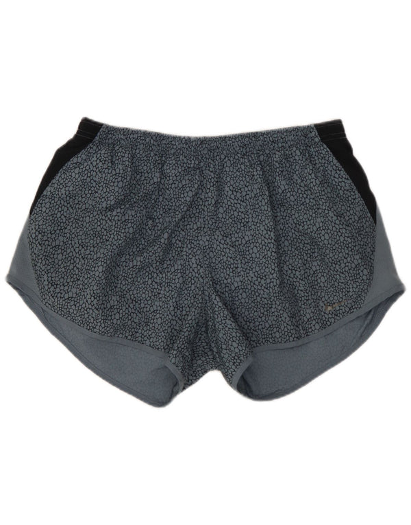 NIKE Damen Dri Fit Sport Shorts UK 12 Mittelblaues Colourblock-Polyester