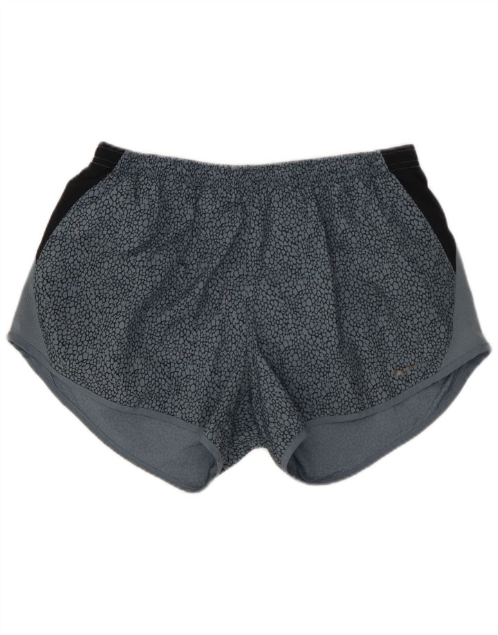 NIKE Damen Dri Fit Sport Shorts UK 12 Mittelblaues Colourblock-Polyester