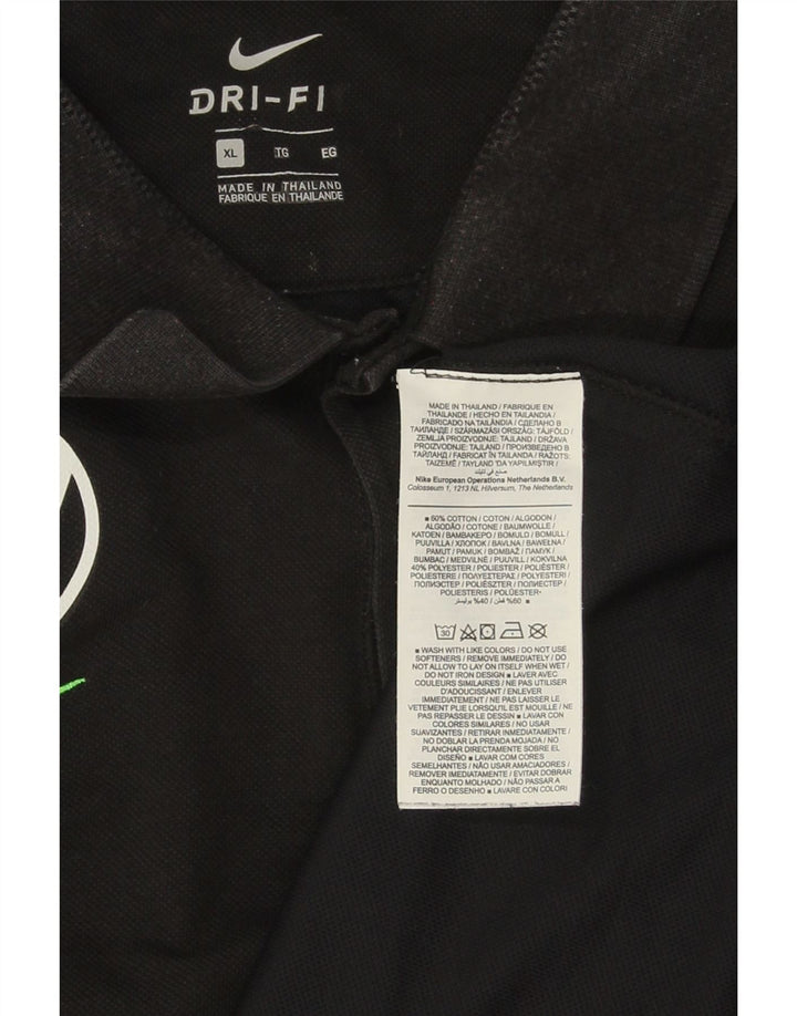 Nike Herren-Poloshirt mit Grafik XL, schwarze Baumwolle