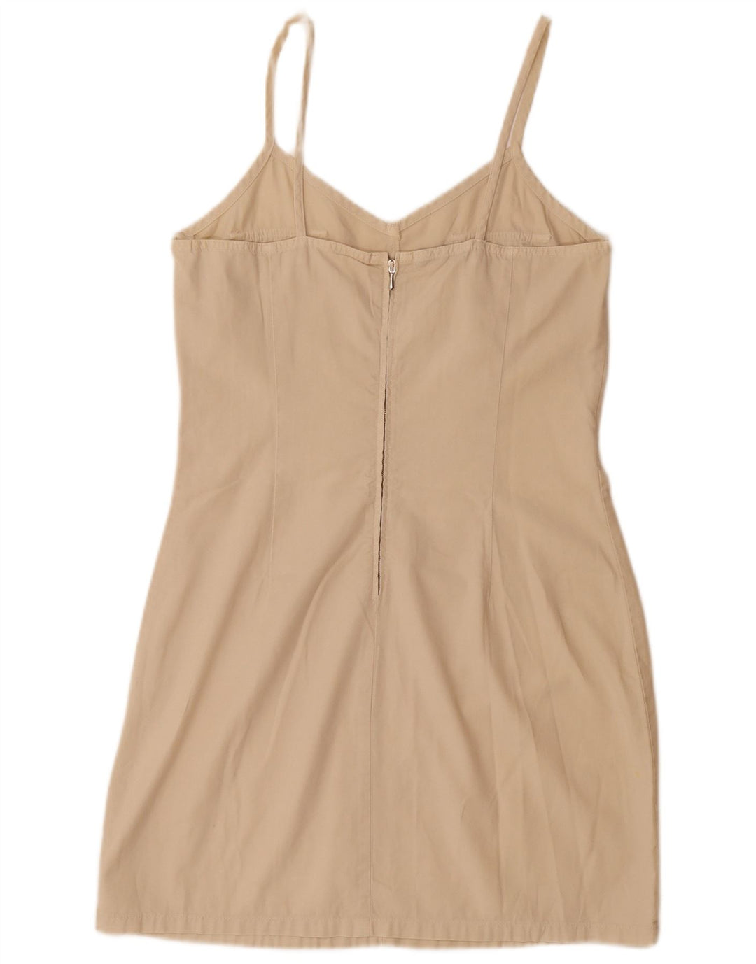 WIT BOY Damen Slip-Kleid UK 14 Large Beige Baumwolle