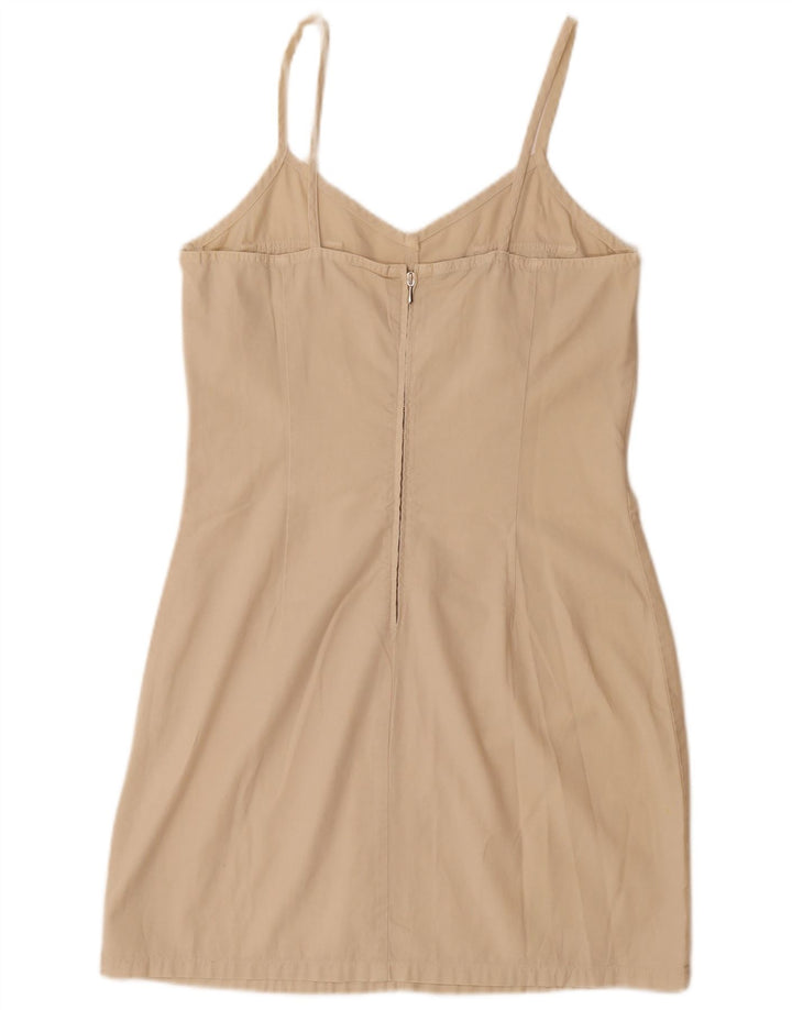 WIT BOY Damen Slip-Kleid UK 14 Large Beige Baumwolle