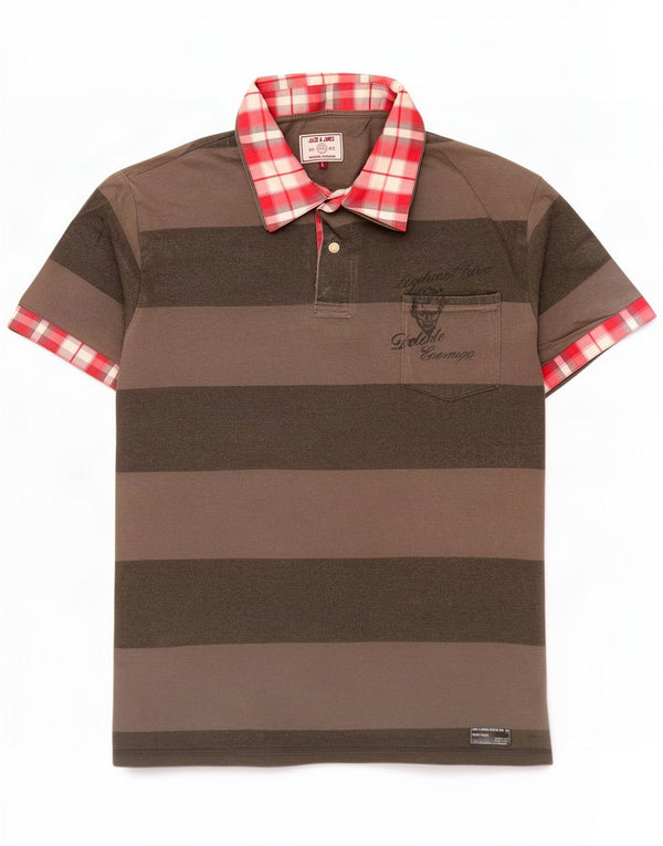 Jack & Jones Herren Rugby-Poloshirt, groß, grau gestreift