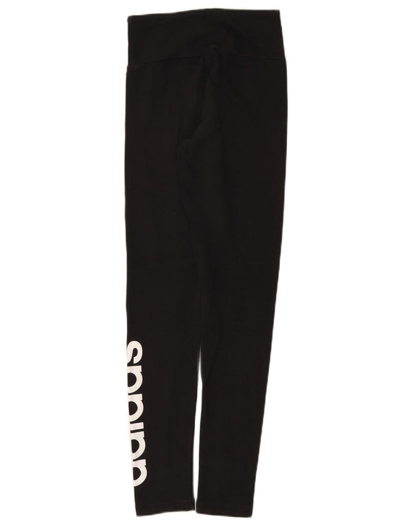 Adidas Womens Graphic Leggings UK 4/6 XS Black Cotton