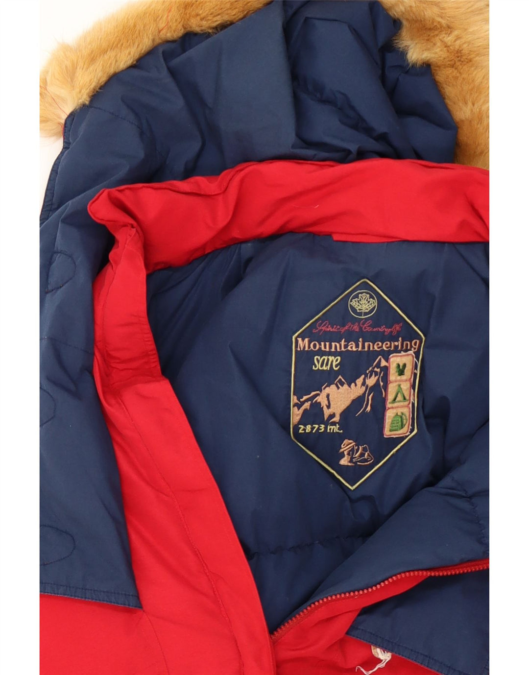 VINTAGE Womens Hooded Windbreaker Jacket UK 16 Large Red Colourblock Vintage Vintage and Second-Hand Vintage from Messina Hembry 