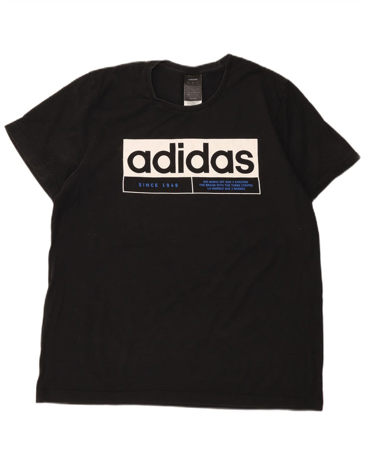 Adidas Herren Grafik T-Shirt Top Medium Schwarz Baumwolle