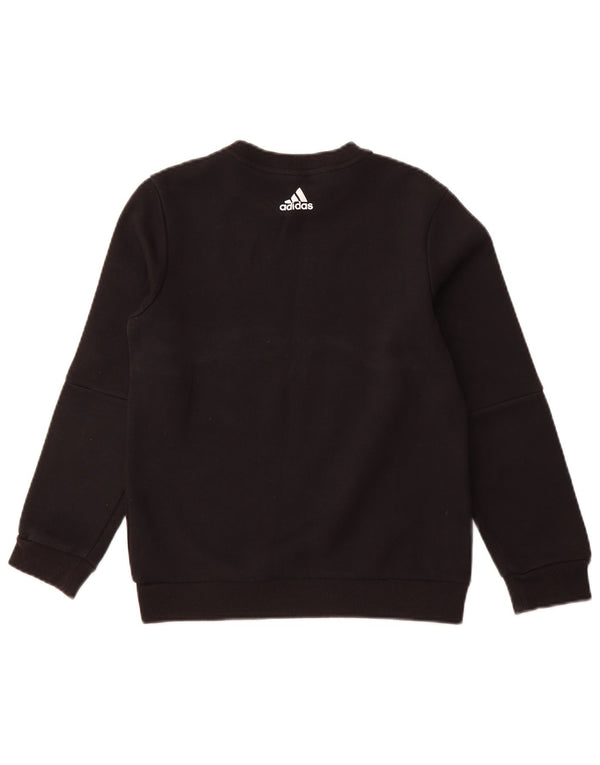 ADIDAS Grafik-Sweatshirt für Jungen, 11–12 Jahre, schwarze Farbblock-Baumwolle